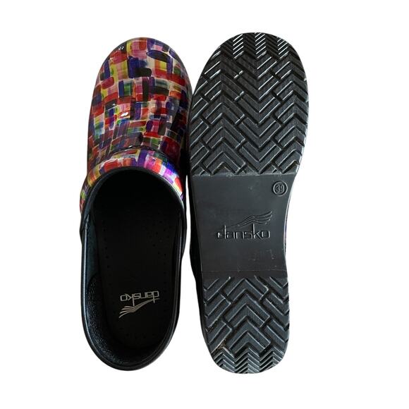 DANSKO Size EU 39/8.5-9 Colorblock Leather Slip-On Comfort Professional Clogs - Picture 9 of 9